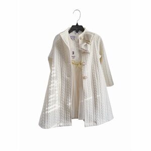 BlueBeri Cream Kids Dress With Coat